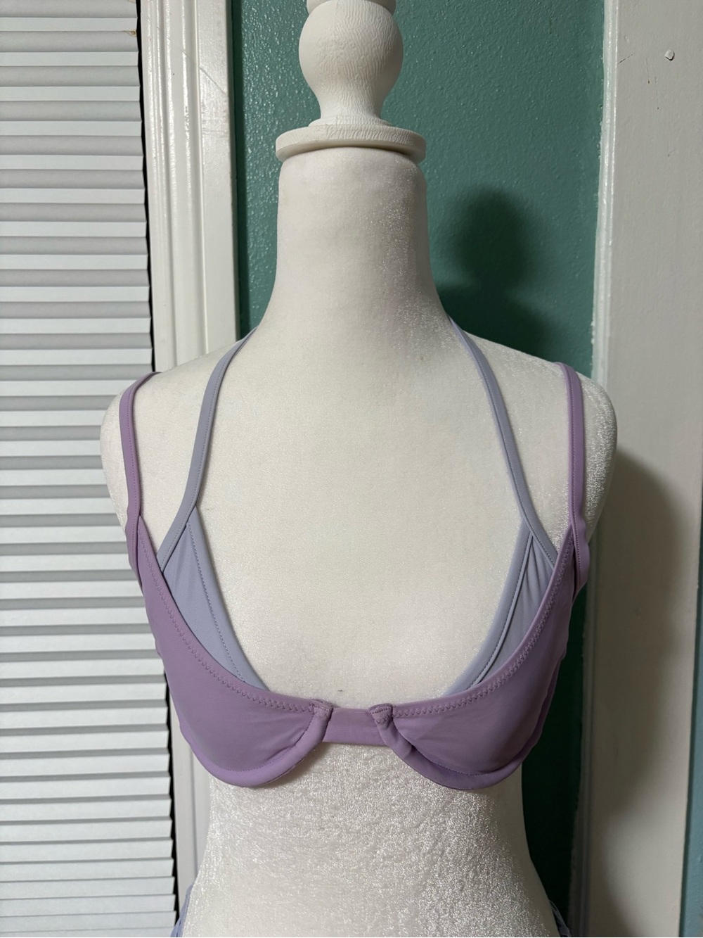 RARE Danielle Brown x Jack’s Swimwear 💜 Lavender Bow Bikini Top - Picture 2 of 6